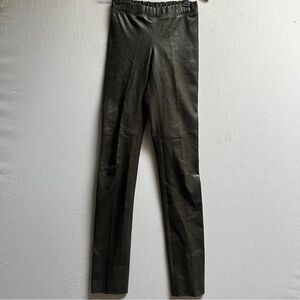 Joseph Leather Lambskin Panel & Gab Stretch leggings trousers pants Size 36 US 4